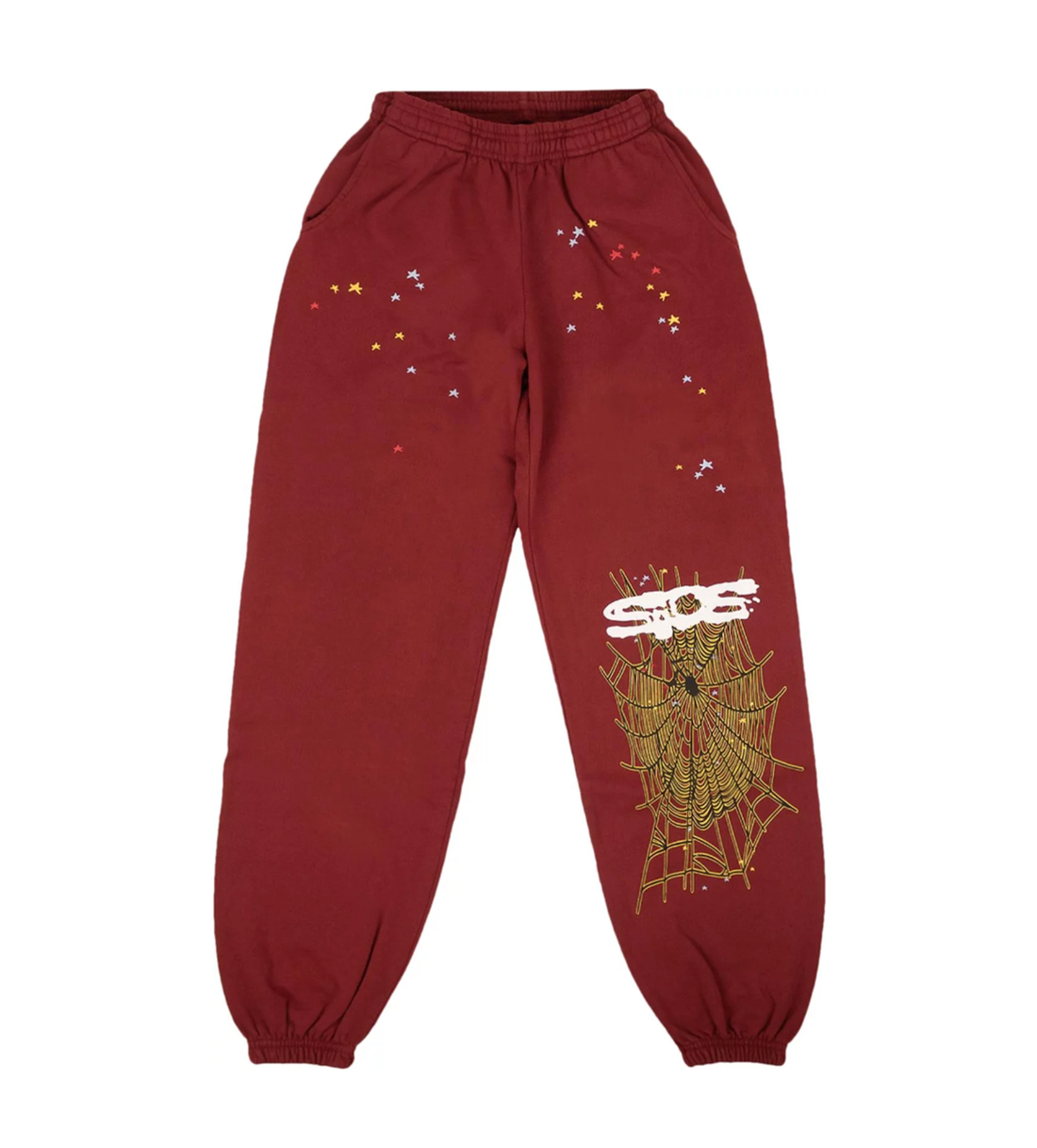 Product Image Of Sp5der Logo Sweatpants Maroon Front View