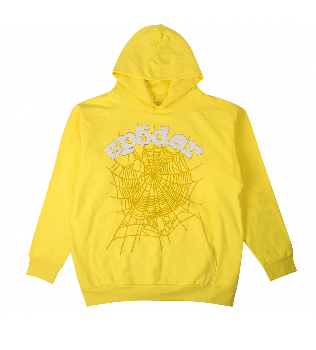 Product Image Of Sp5der Skittles Hoodie Yellow Front View