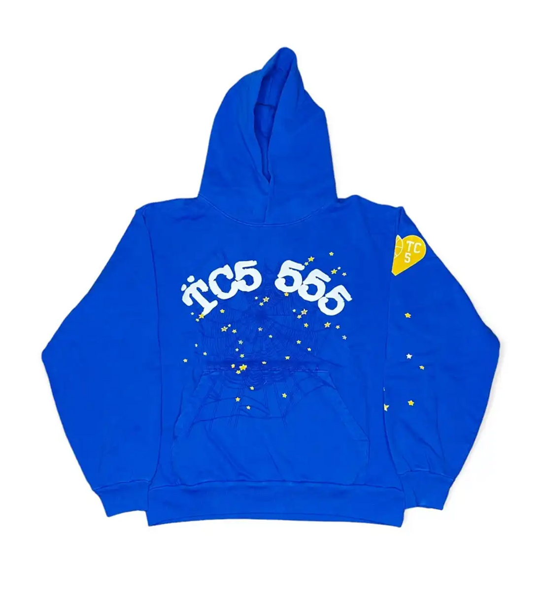 Product Image Of Sp5der TC5 Hoodie Blue Front View