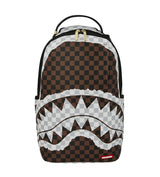 Sprayground Cream and Brown Tear Check Backpack
