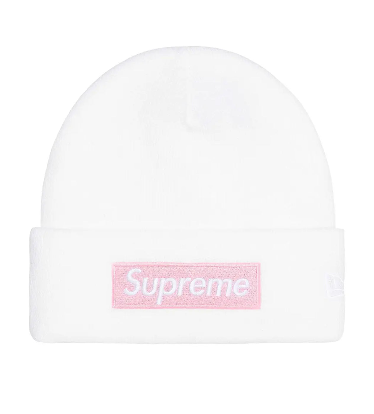 Supreme New Era Box Logo Beanie White/Pink – Restock AR