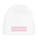 Supreme New Era Box Logo Beanie White/Pink