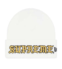 Supreme Old English Beanie White/Gold