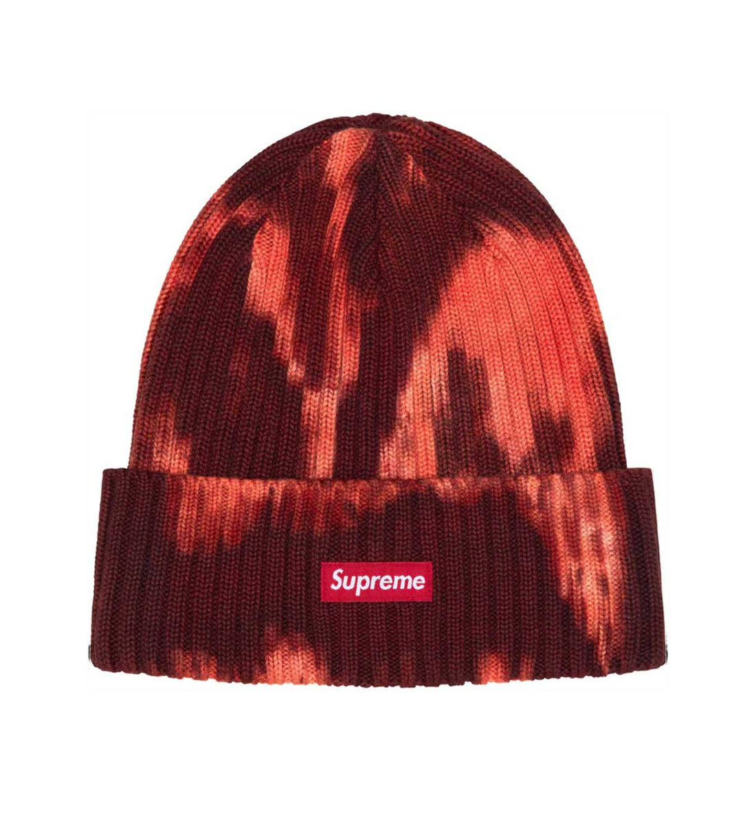 Supreme Overdyed Beanie Splatter Red front