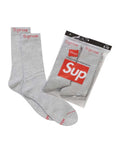 Supreme x Hanes Crew Socks Grey (4 Pack)