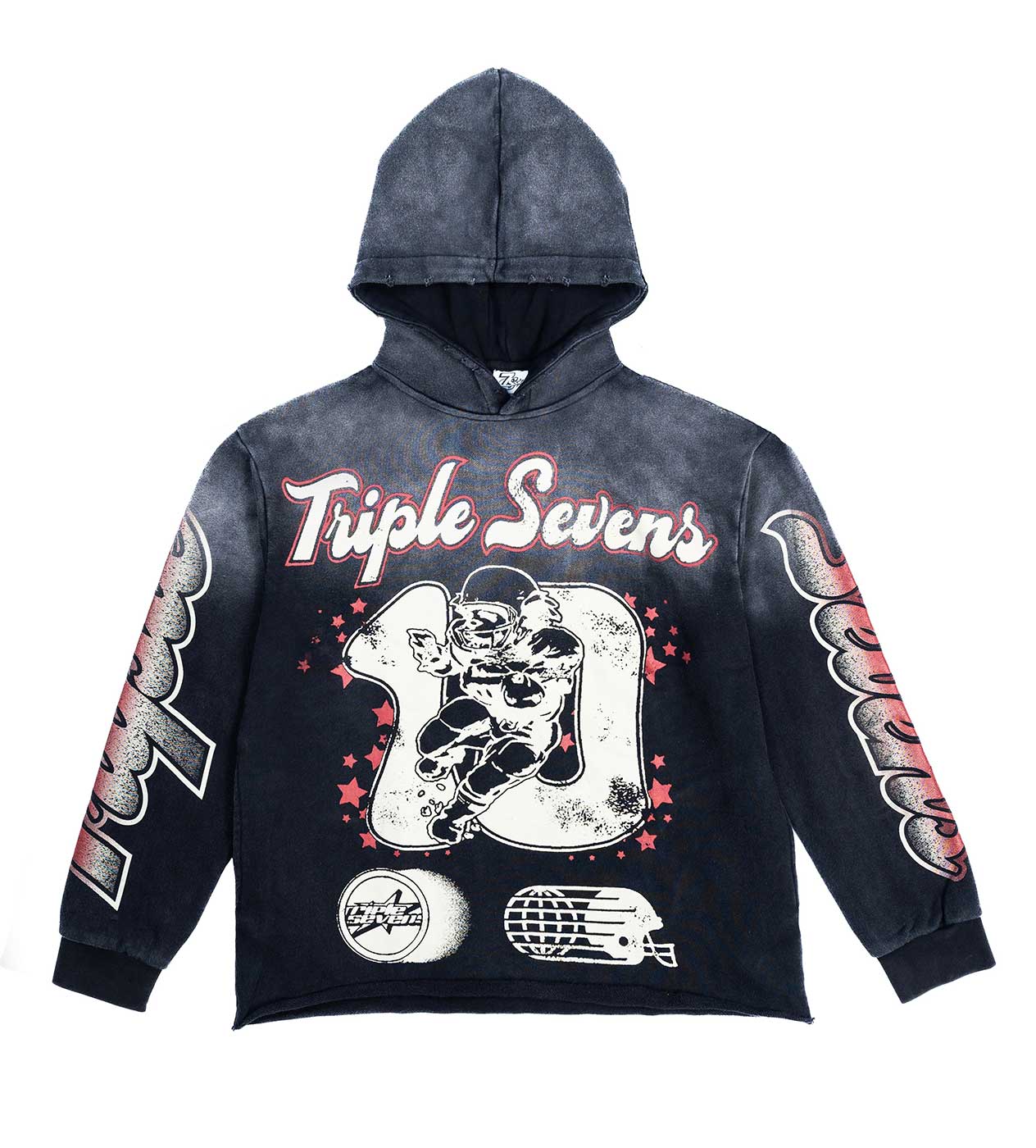 Triple Sevens All Star Hoodie Vintage Black – Restock AR