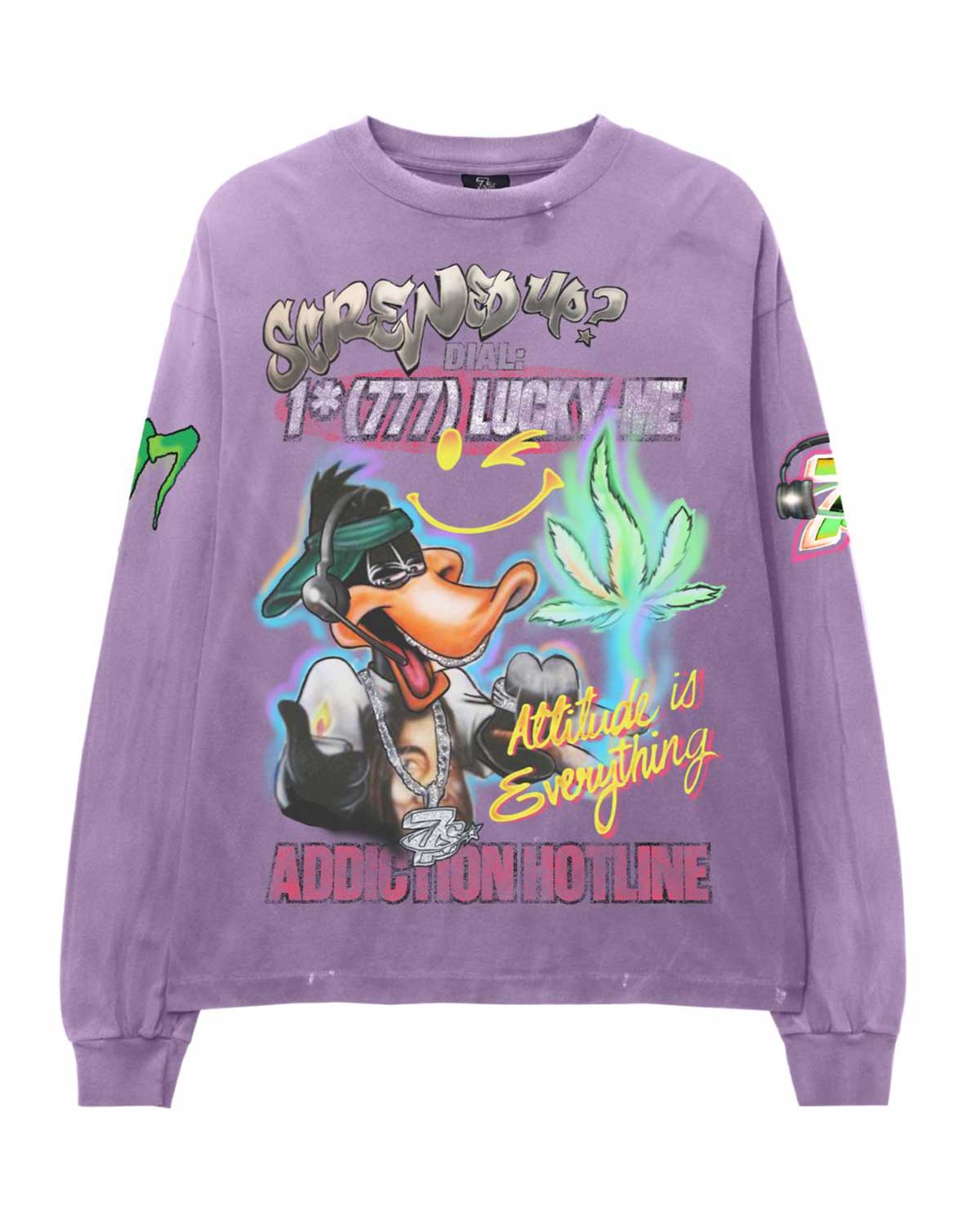 G-RAP【HIGH GRAVITY】Twemty Seven Triple Sevens Graffiti L/S Tee Purple – Restock AR