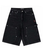 Triple Sevens Monogram Denim Shorts Black