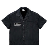 Triple Sevens Nylon Button Up Black