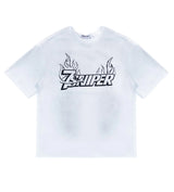Triple Sevens x Sniper Gang 7Sniper Flame Logo Tee White