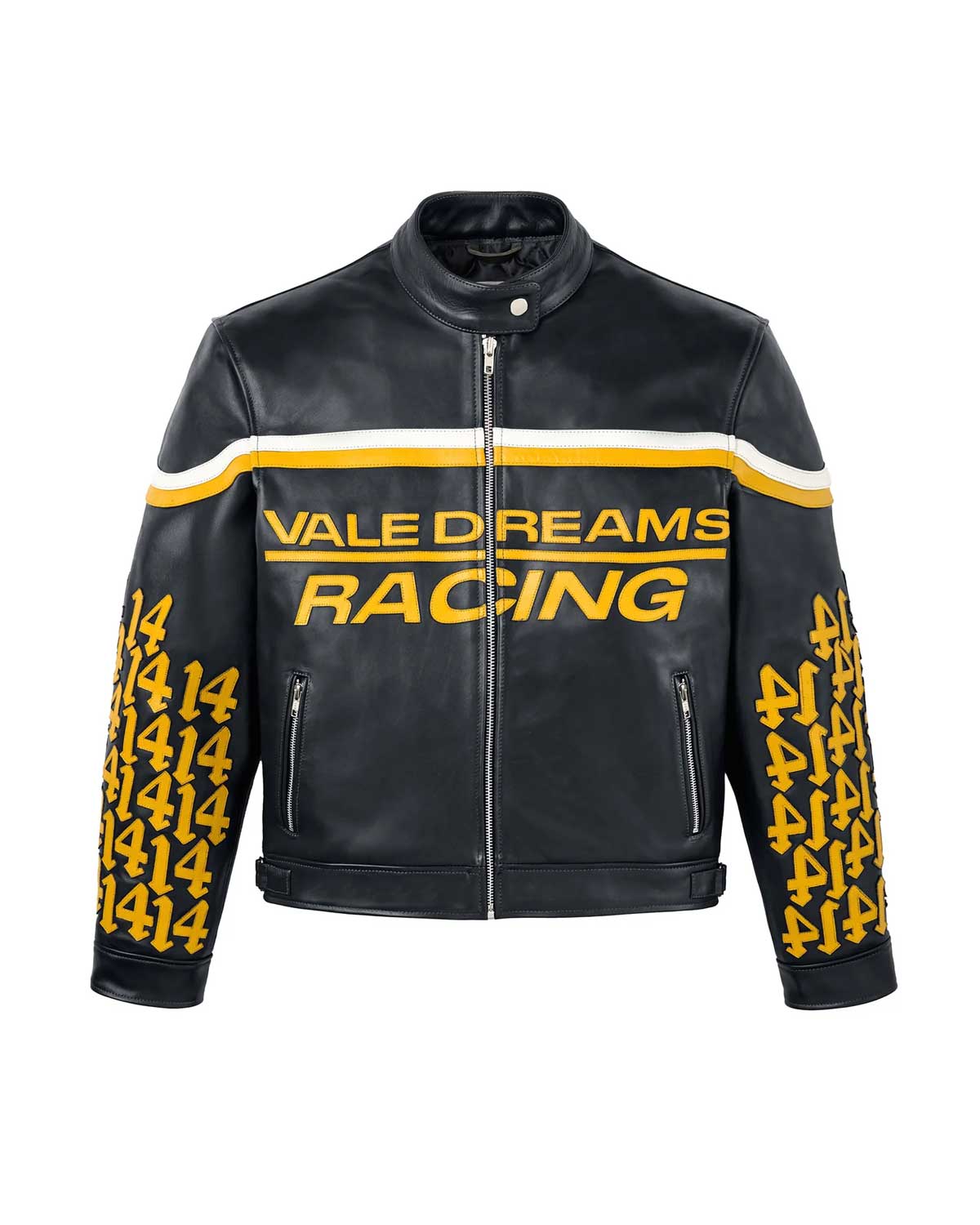 vale forever ジャケット Vale Forever 14 Moto Leather Jacket Black/Yellow – Restock AR