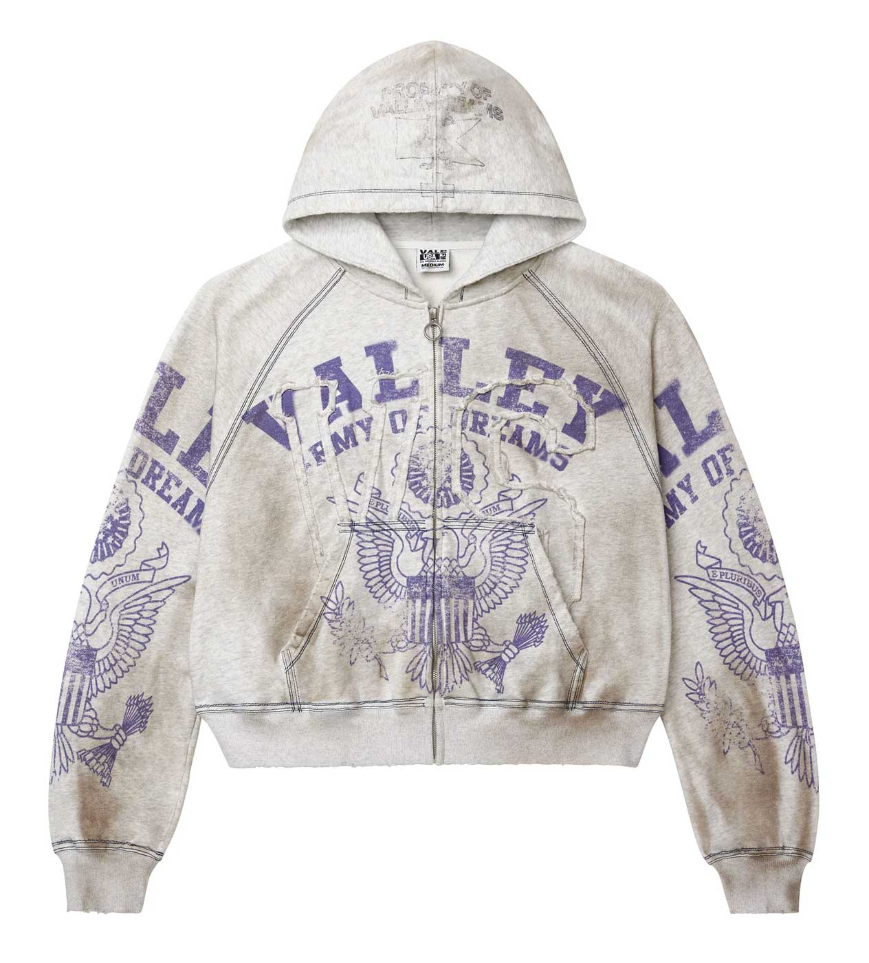 トップス Vale ARMY ZIP UP GREY Vale forever Vale Forever Army Zip Up Grey – Restock AR