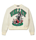 Vale Forever Black Cat Knit Sweater White