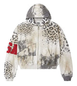 Vale Forever Cheetah Zip Up Hoodie Grey