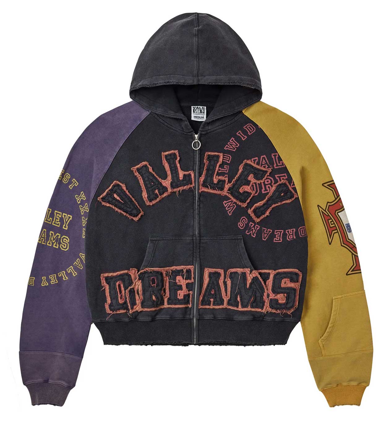 Vale Forever Crest Zip Up Hoodie Black – Restock AR