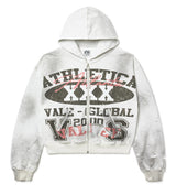 Vale Forever Destroyer Zip Up Hoodie Grey
