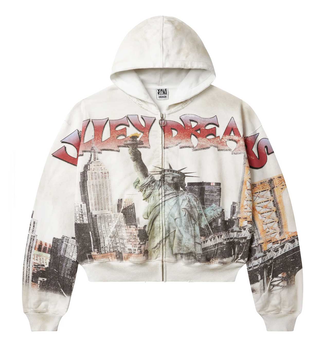Vale Forever NYC Zip Up Hoodie White – Restock AR