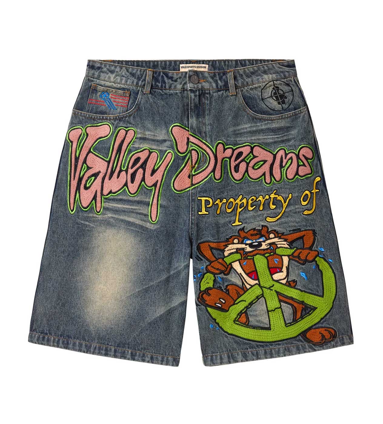 状態良 ザフォールン＆ザヴァーチャス TheFallen＆TheVituous Vale Forever Taz Jean Shorts Blue – Restock AR