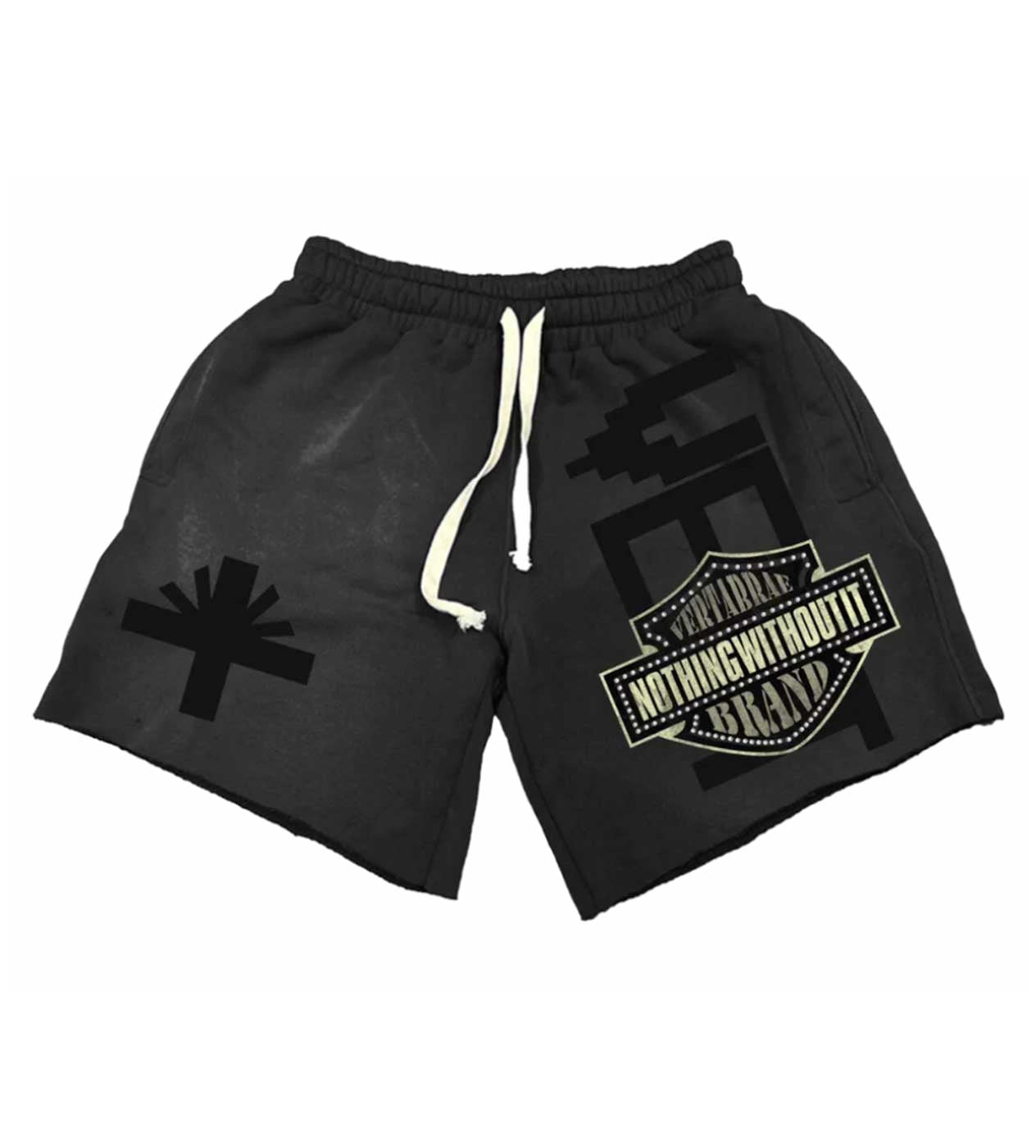 Vertabrae Black Double Emblem Shorts | Restock AR