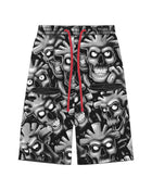 Vertabrae Grey Skull 3/4 Shorts