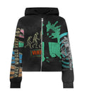 Vertabrae Montage Black Zip Up
