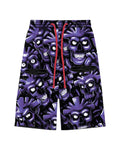 Vertabrae Purple Skull 3/4 Shorts