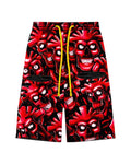 Vertabrae Red Skull 3/4 Shorts
