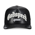 Godspeed Forever Black Leather Trucker Hat