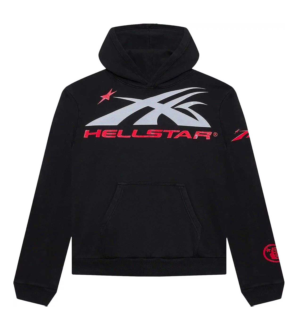 Hellstar Sports Logo Hoodie Black/Red front view