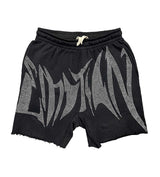 Mixed Emotions Wild Rhinestone Shorts Black