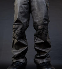 Triple Sevens Logo Leather Pant Black