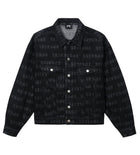 Revenge All Over Logo Denim Jacket Black