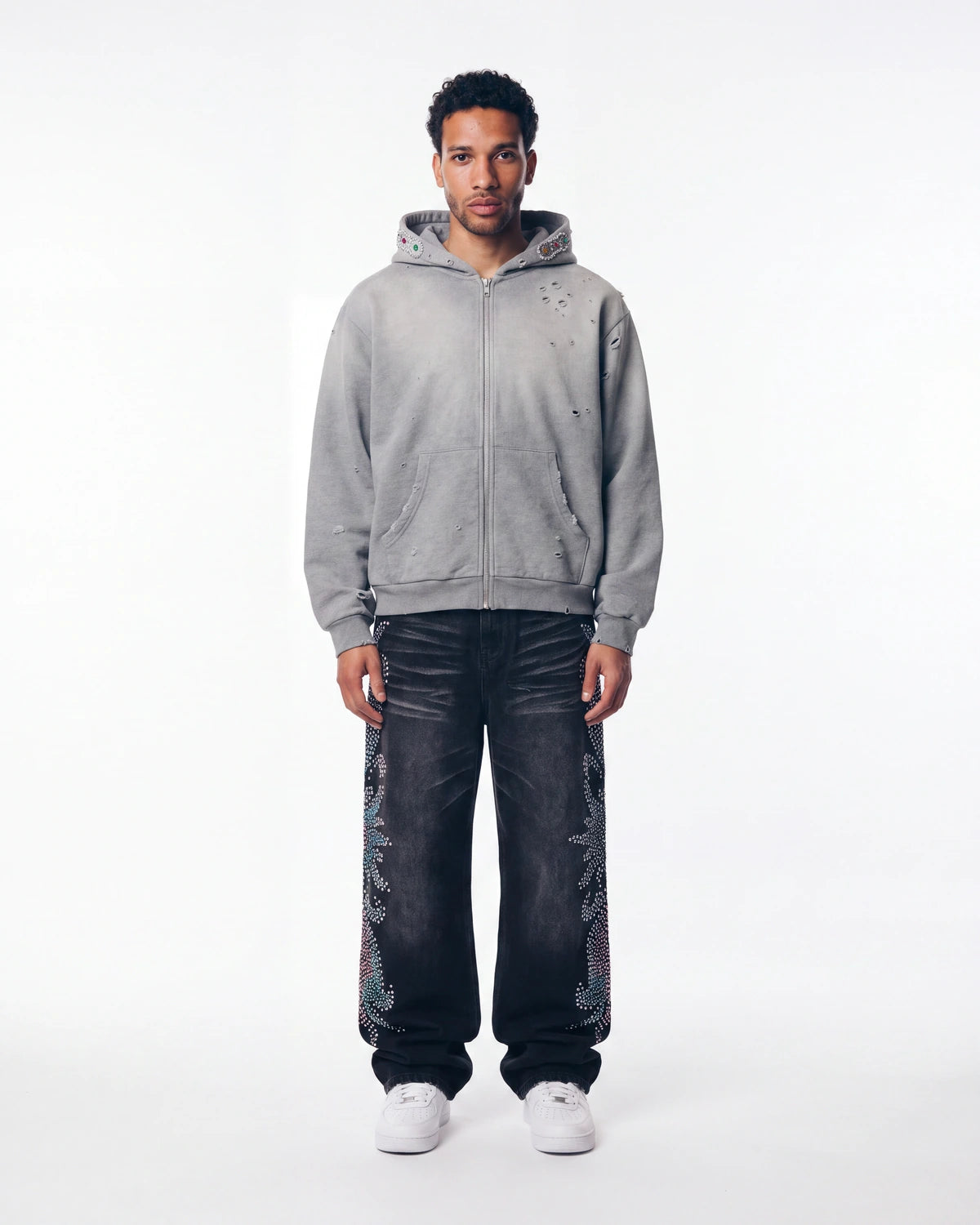 Bravest Studios Sapphire Zip Up Hoodie Heather Grey