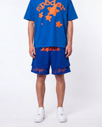 Sp5der Mesh Double Layer Shorts Blue