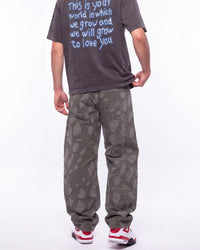 Revenge Graffiti Distressed Boro Denim Pant Grey