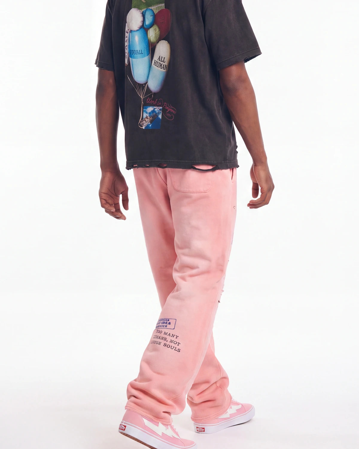All Human Rehab Sweatpants Pink Wash