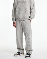 Sp5der Tonal P*nk V2 Sweatpants Sports Grey