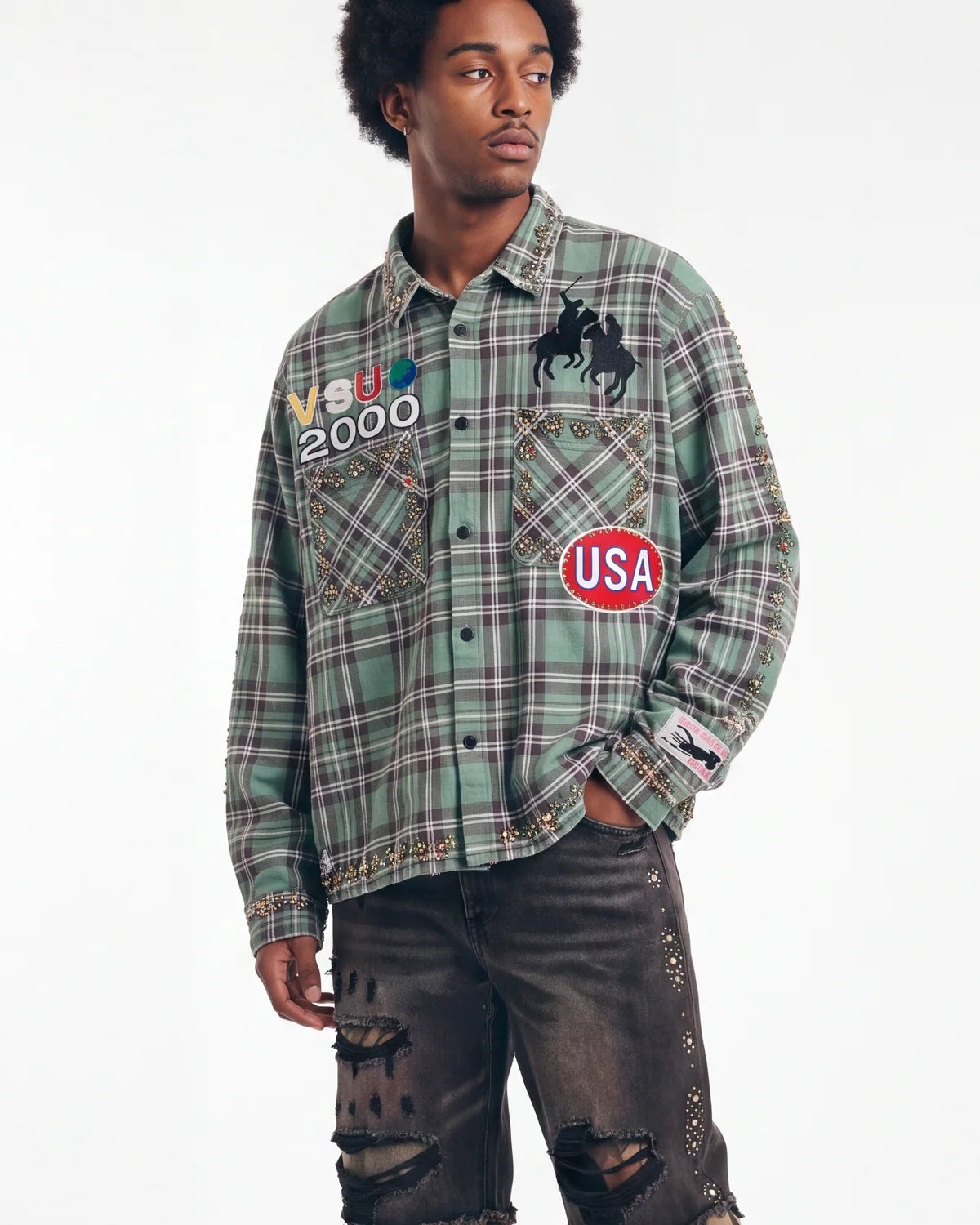 Vale Forever Jade Flannel Green