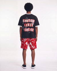 Mixed Emotions Graffiti Shorts Red
