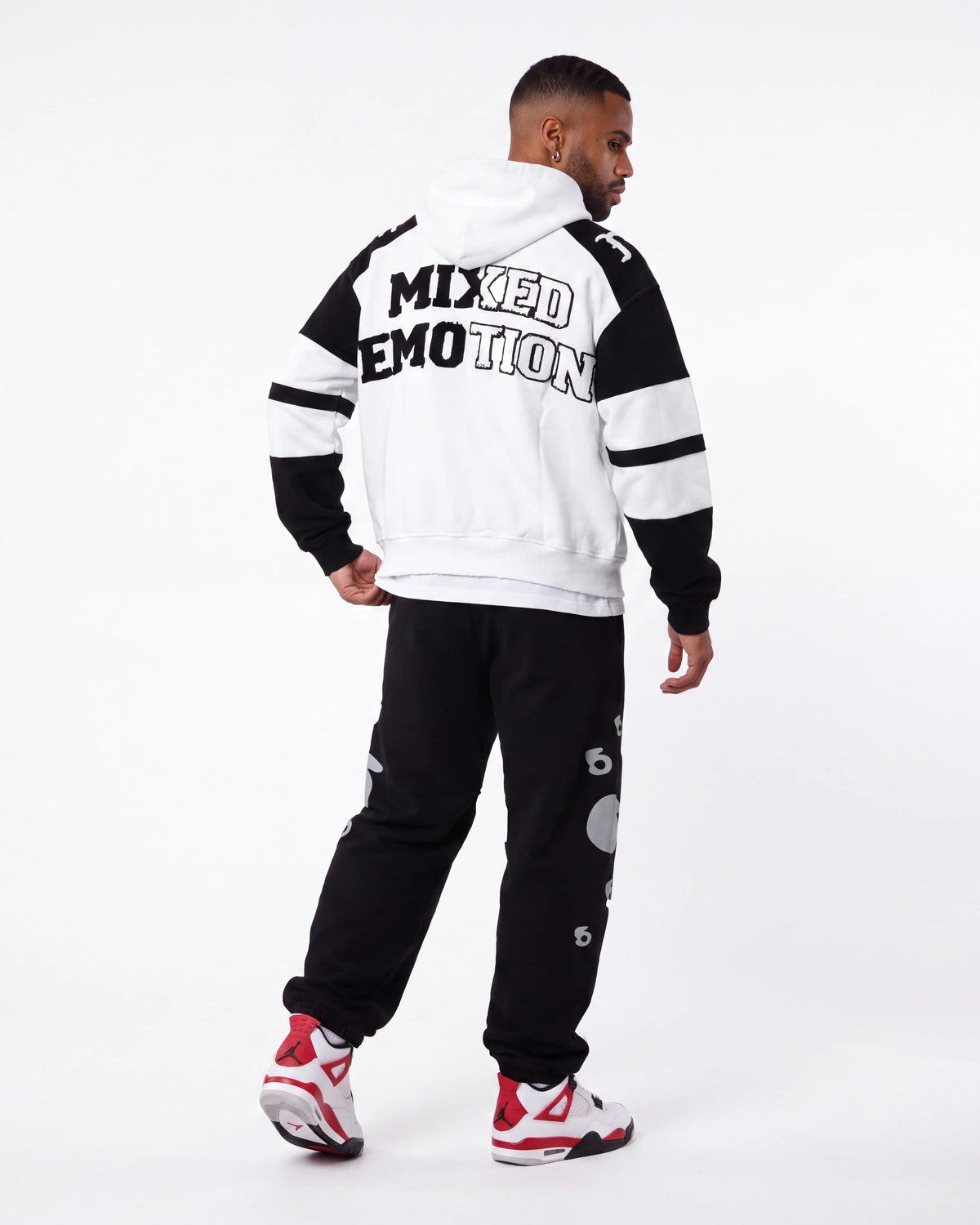 Mixed Emotions Varsity Hoodie Black/White