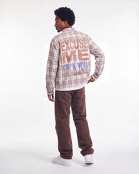 Vale Forever VSU 2000 Flannel brown, full rear view on model showing the stitched-on placard panel