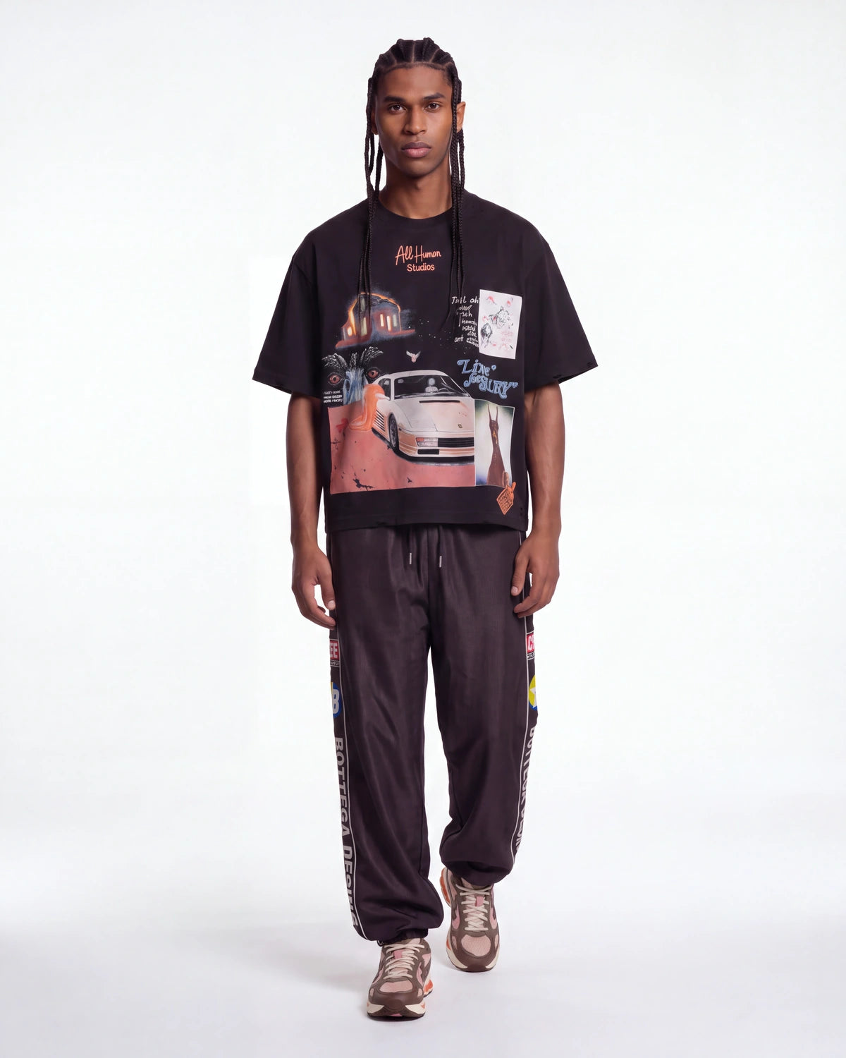 Bottega Desires Race Track Pants Black