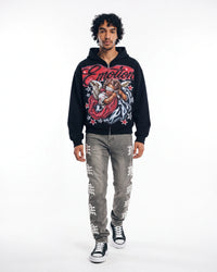 Mixed Emotions Unveiled Zip Up Hoodie Black
