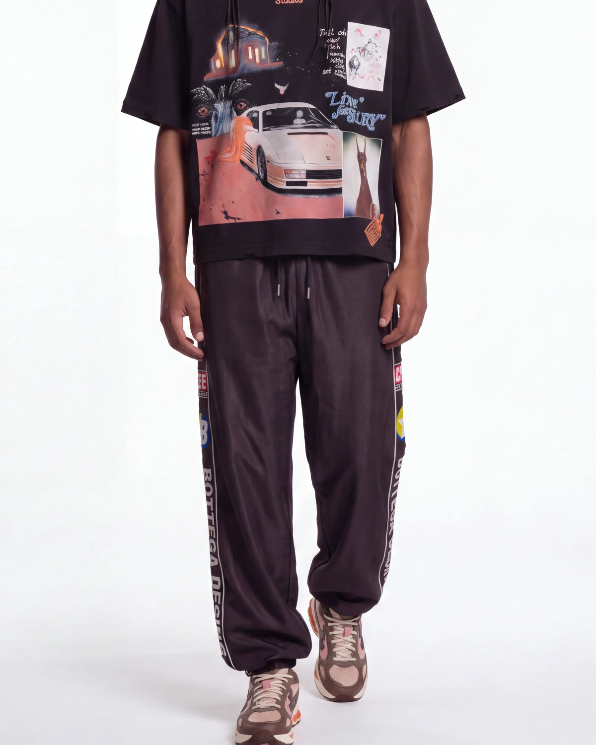 Bottega Desires Race Track Pants Black