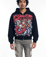 Mixed Emotions Unveiled Zip Up Hoodie Black