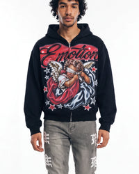 Mixed Emotions Unveiled Zip Up Hoodie Black