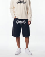 Corteiz Island Denim Short Washed Black