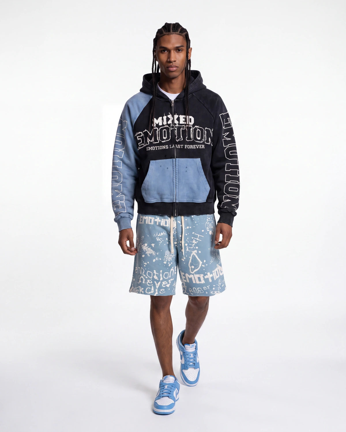 Mixed Emotions Split Decision Hoodie Black/Blue