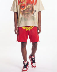 Sp5der OG Logo Sweat Shorts Red