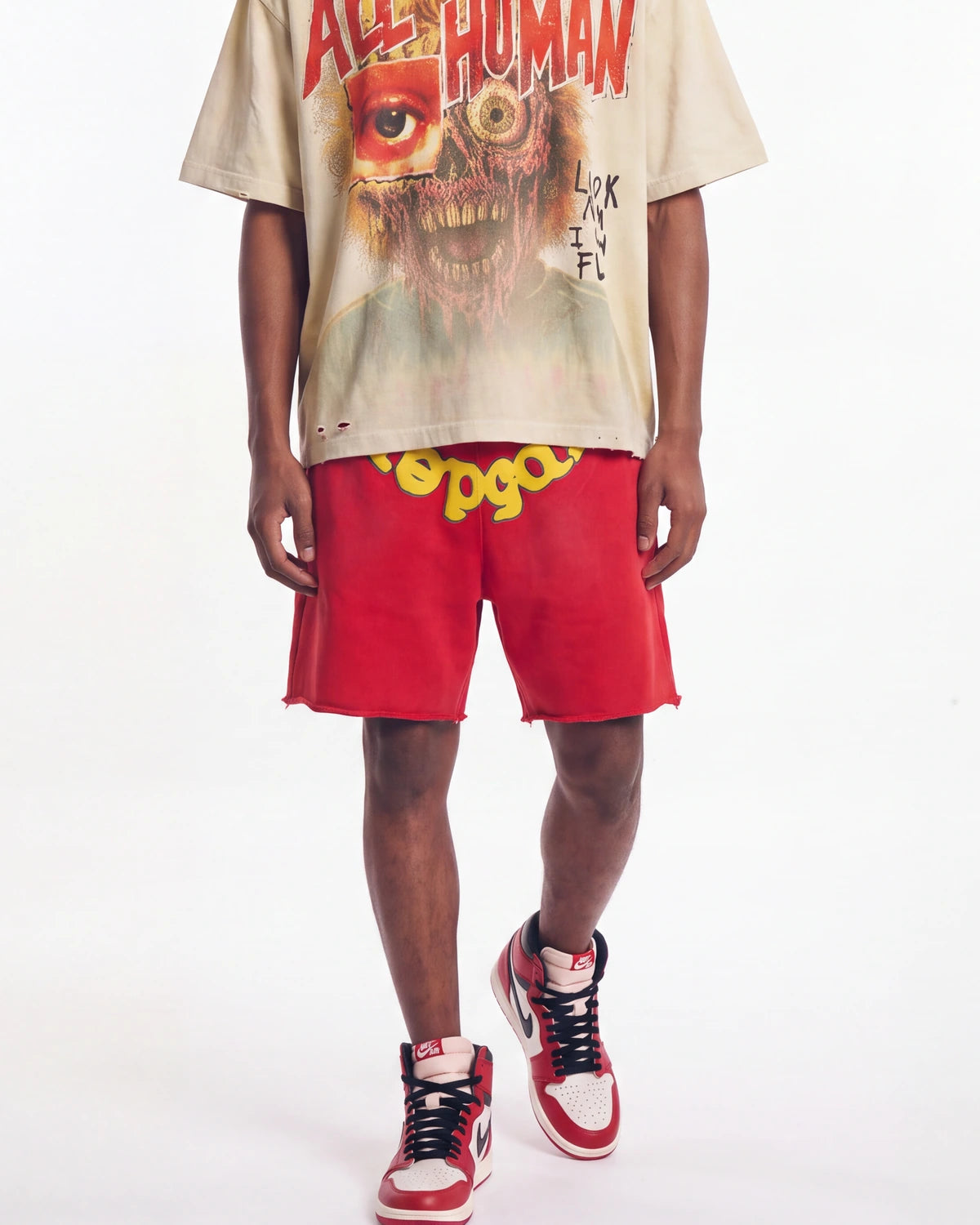Sp5der OG Logo Sweat Shorts Red